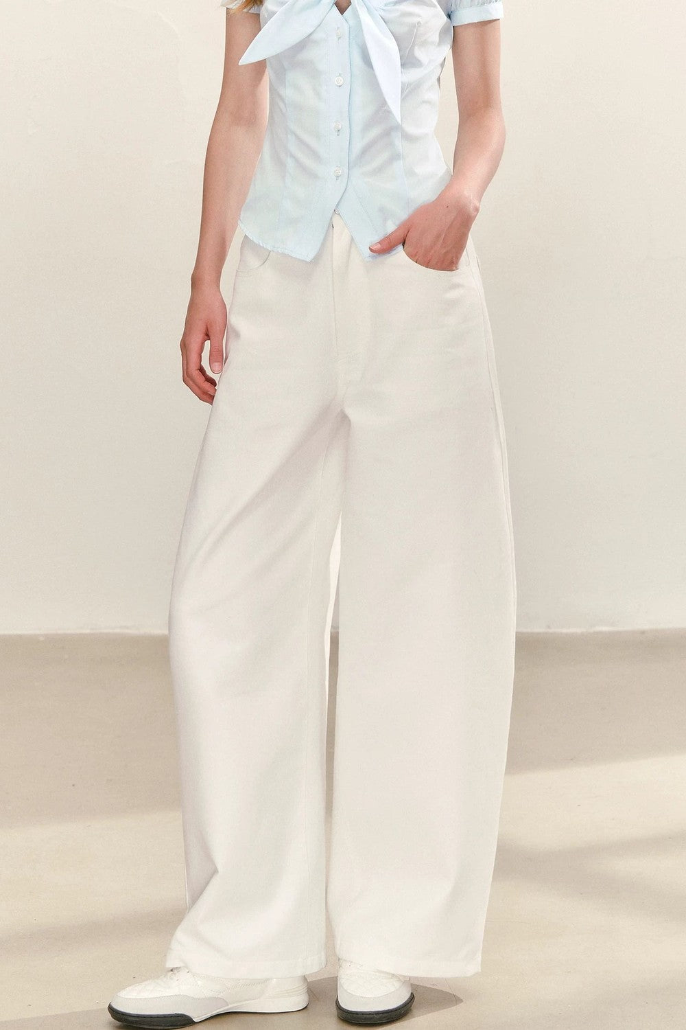 Elegant Wide-Leg White Pants
