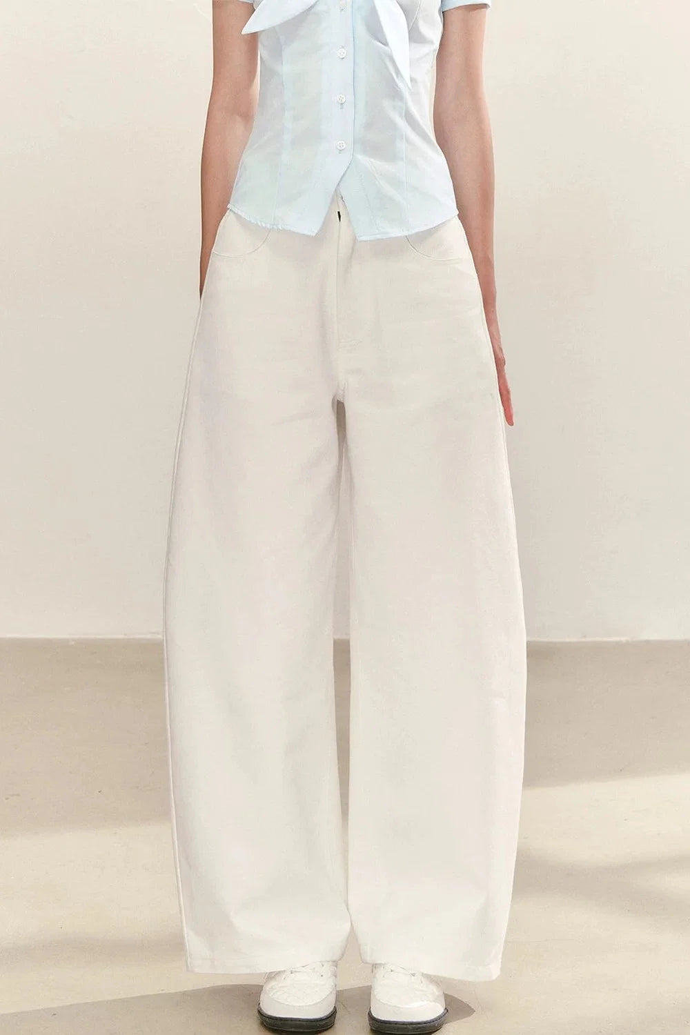Elegant Wide-Leg White Pants