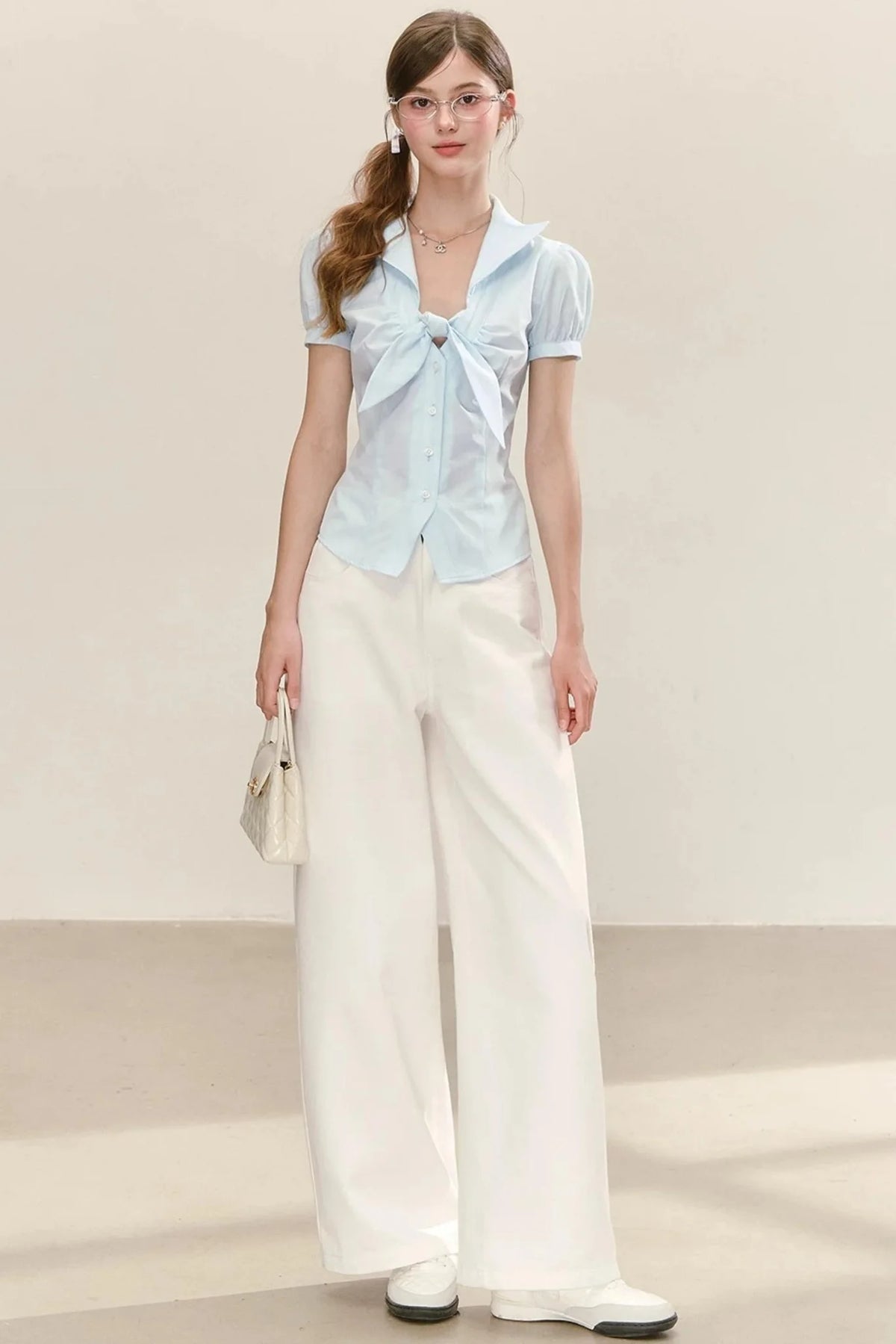 Elegant Wide-Leg White Pants