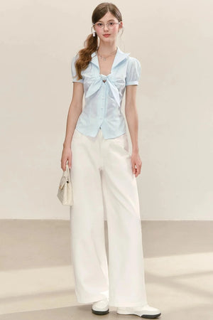 Elegant Wide-Leg White Pants