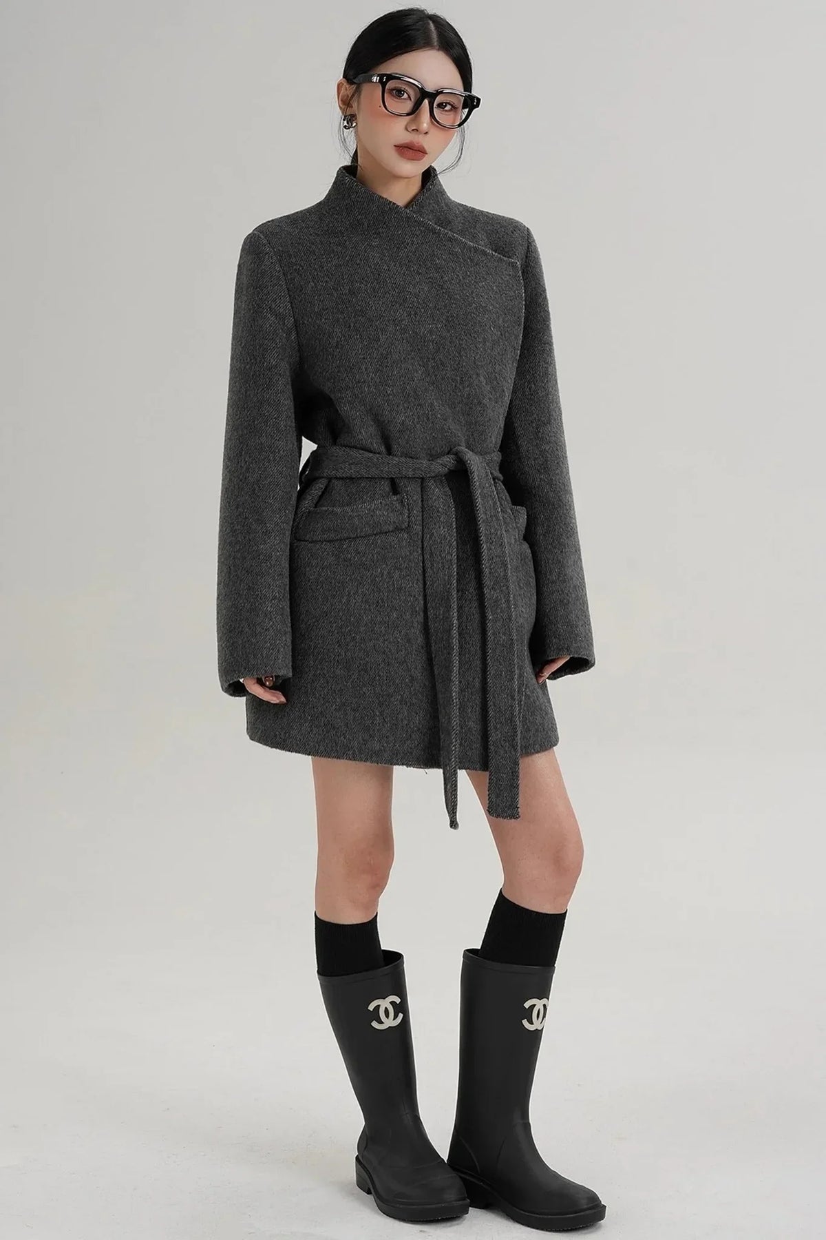 Elegant Wool Bathrobe Coat