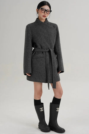 Elegant Wool Bathrobe Coat