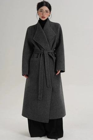 Elegant Wool Bathrobe Coat