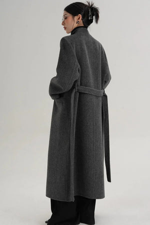 Elegant Wool Bathrobe Coat