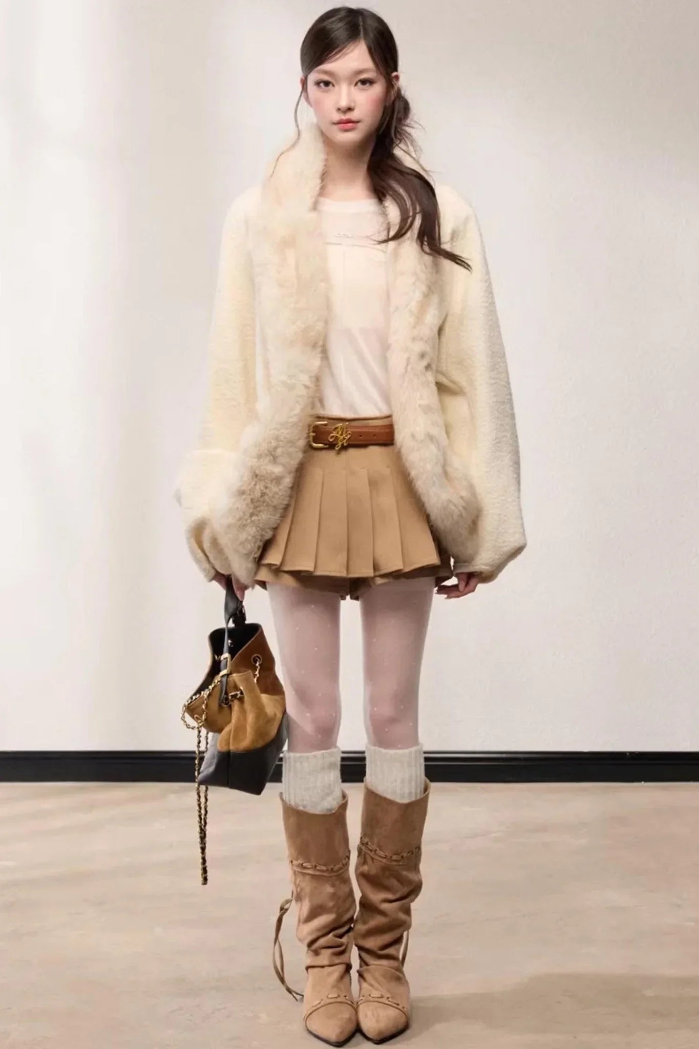 Elegant Wool Batwing Coat