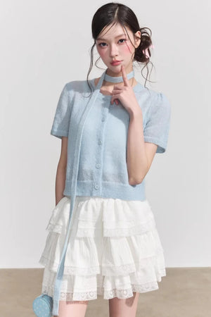 Elegant Wool Knit Cardigan Top