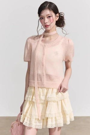 Elegant Wool Knit Cardigan Top