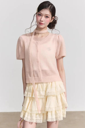 Elegant Wool Knit Cardigan Top