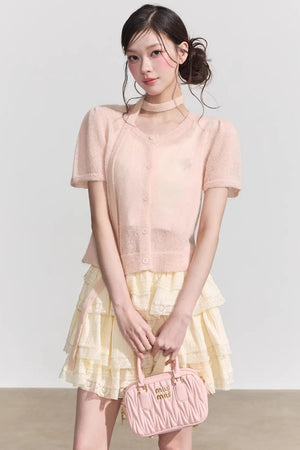 Elegant Wool Knit Cardigan Top
