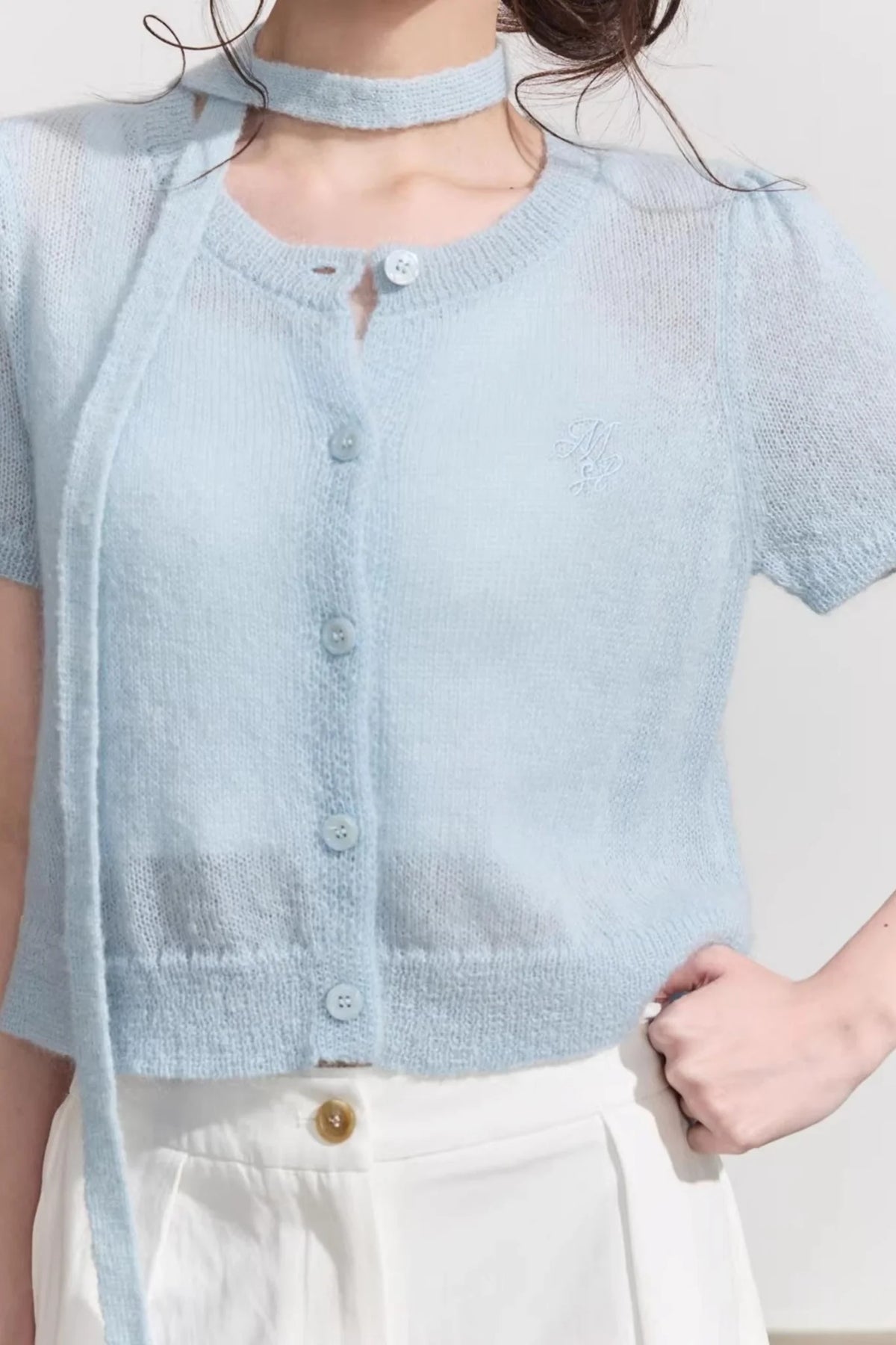 Elegant Wool Knit Cardigan Top
