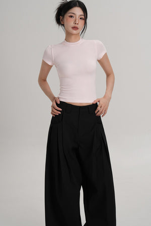 Elegant Wool Waist-Cinching Top