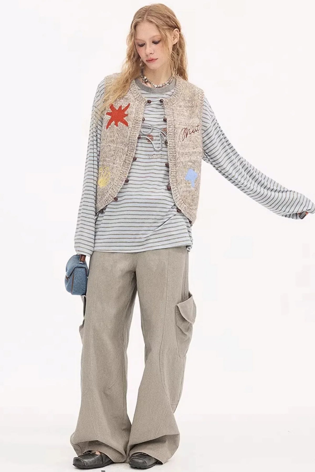 Embroidered Beaded Knitted Vest