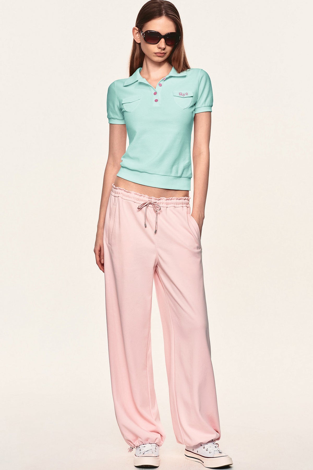 Embroidered Button-Up Polo Shirt