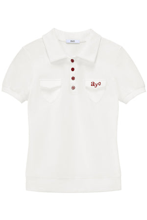 Embroidered Button-Up Polo Shirt