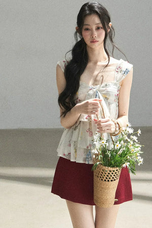 Embroidered Chiffon Summer Top