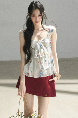 Embroidered Chiffon Summer Top