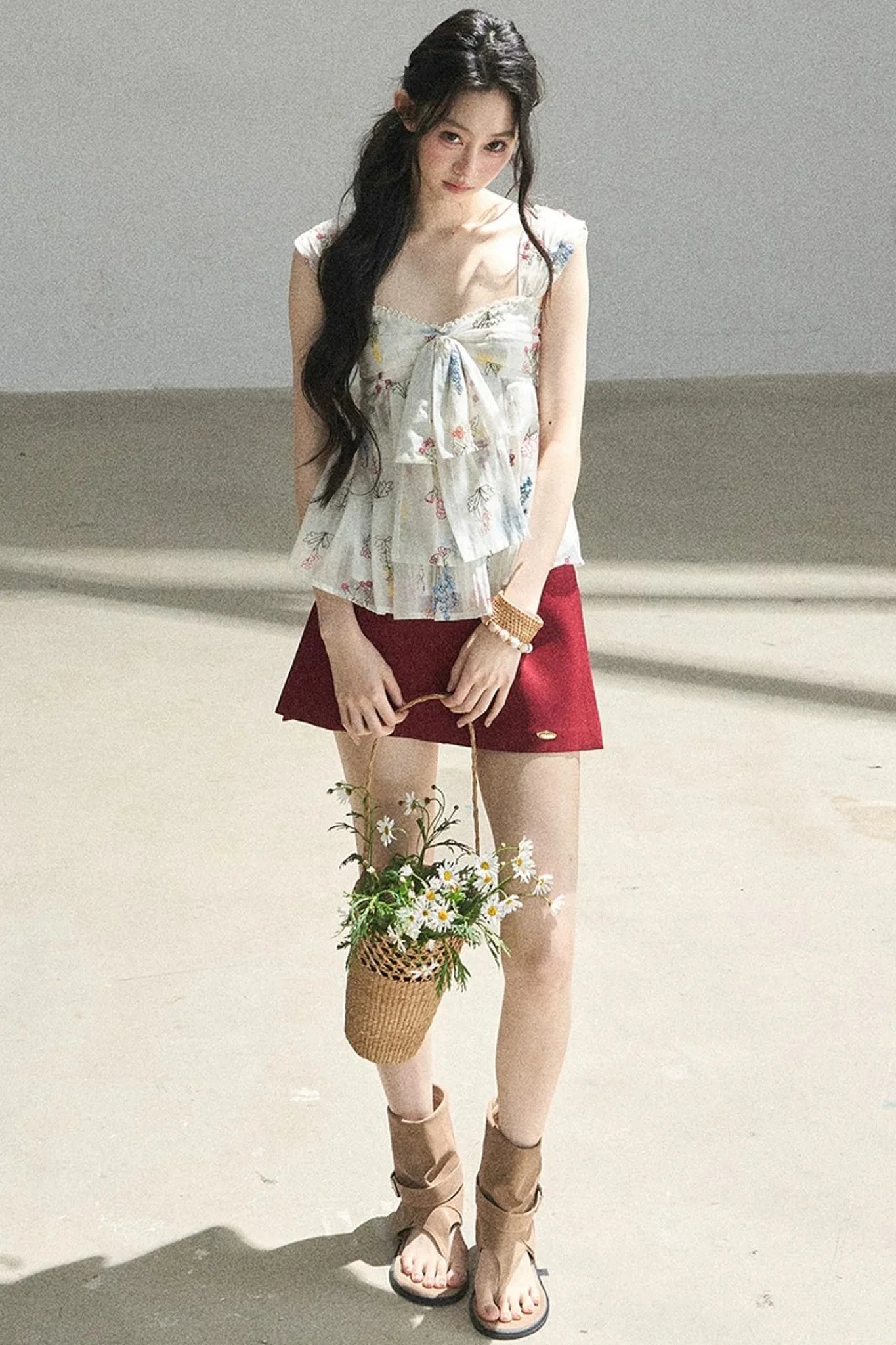 Embroidered Chiffon Summer Top