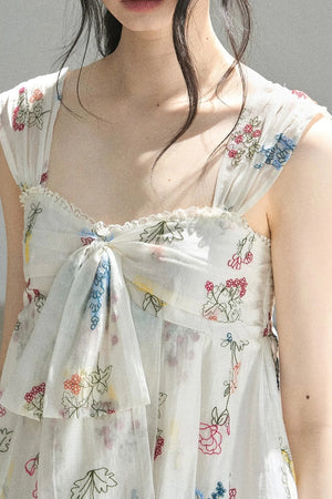 Embroidered Chiffon Summer Top