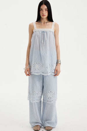 Embroidered Cutout Camisole Set-Up