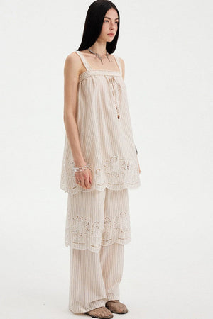 Embroidered Cutout Camisole Set-Up