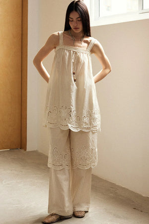 Embroidered Cutout Camisole Set-Up