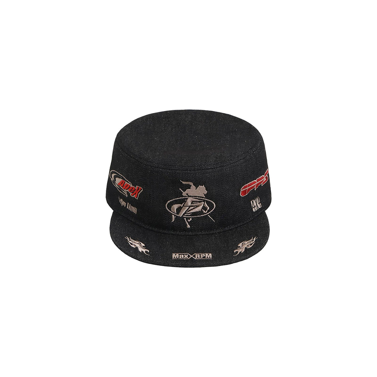 Embroidered Denim Equestrian Hat