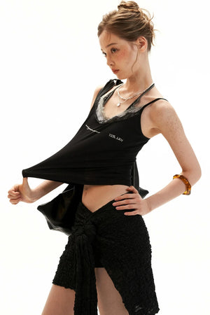 Embroidered Faux Three-Piece Camisole