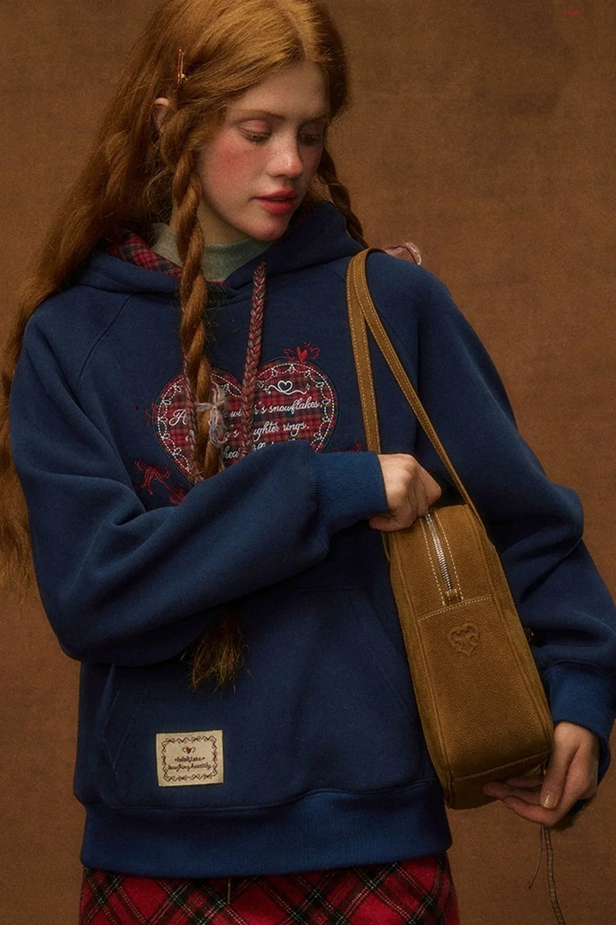 Embroidered Fleece Hooded Sweatshirt