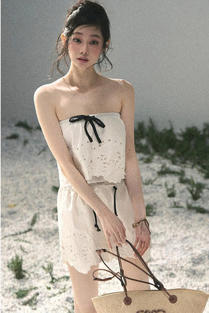 Embroidered Floral Vest and Shorts Set-Up