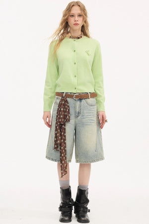 Embroidered Grape Wool Sweater