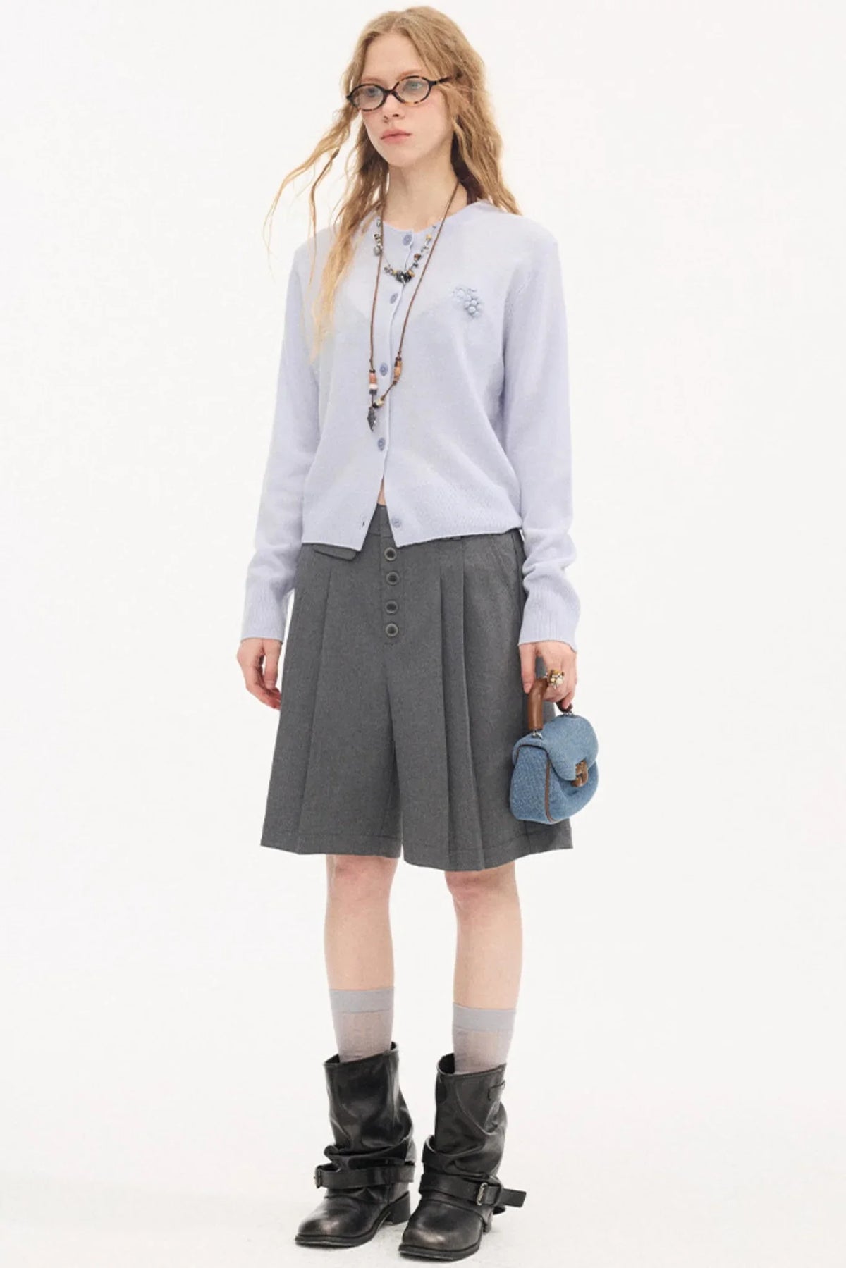 Embroidered Grape Wool Sweater