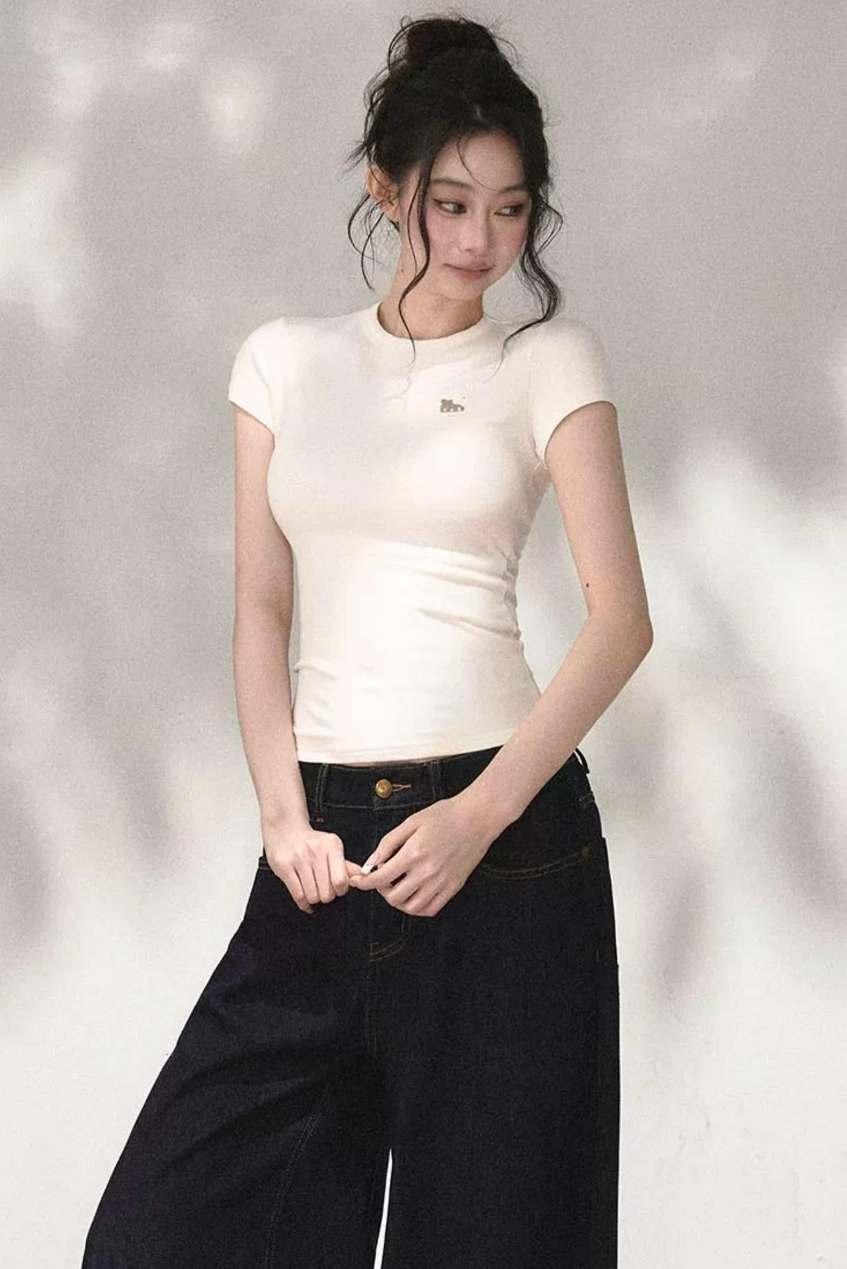 Embroidered Hollow Knit Top