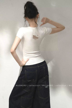Embroidered Hollow Knit Top