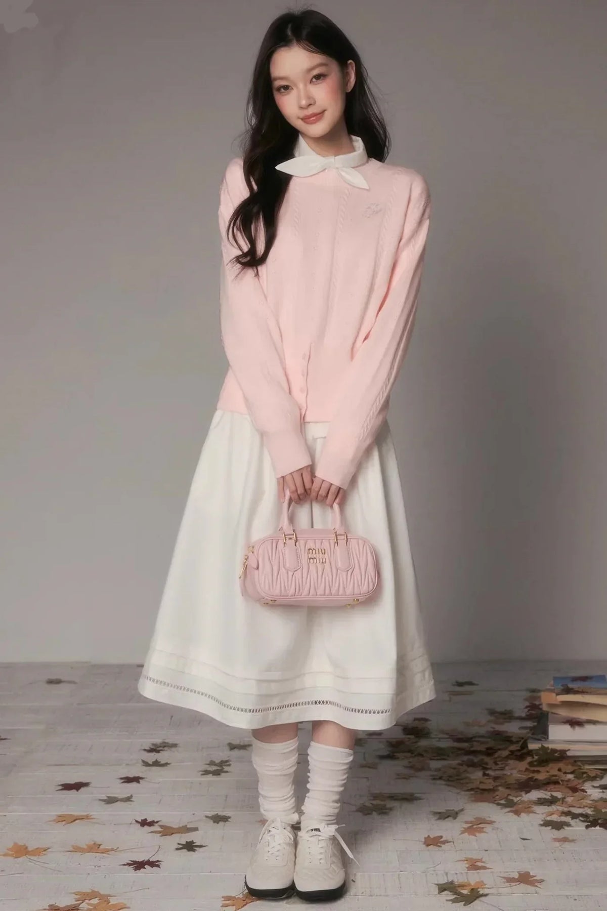 Embroidered Hollow-Out A-Line Skirt