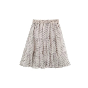 Embroidered Hollow Top & Polka Skirt Set-Up