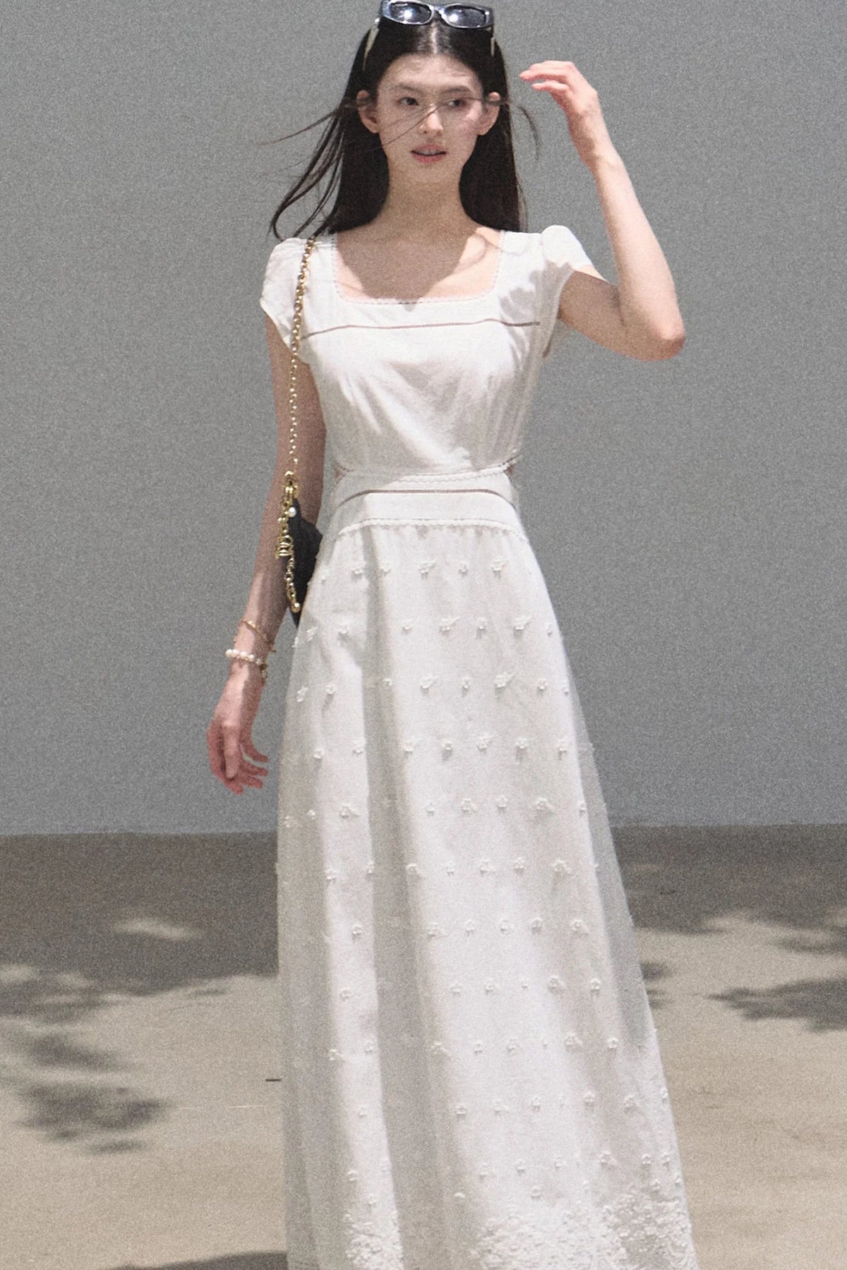 Embroidered Jacquard Lace Dress
