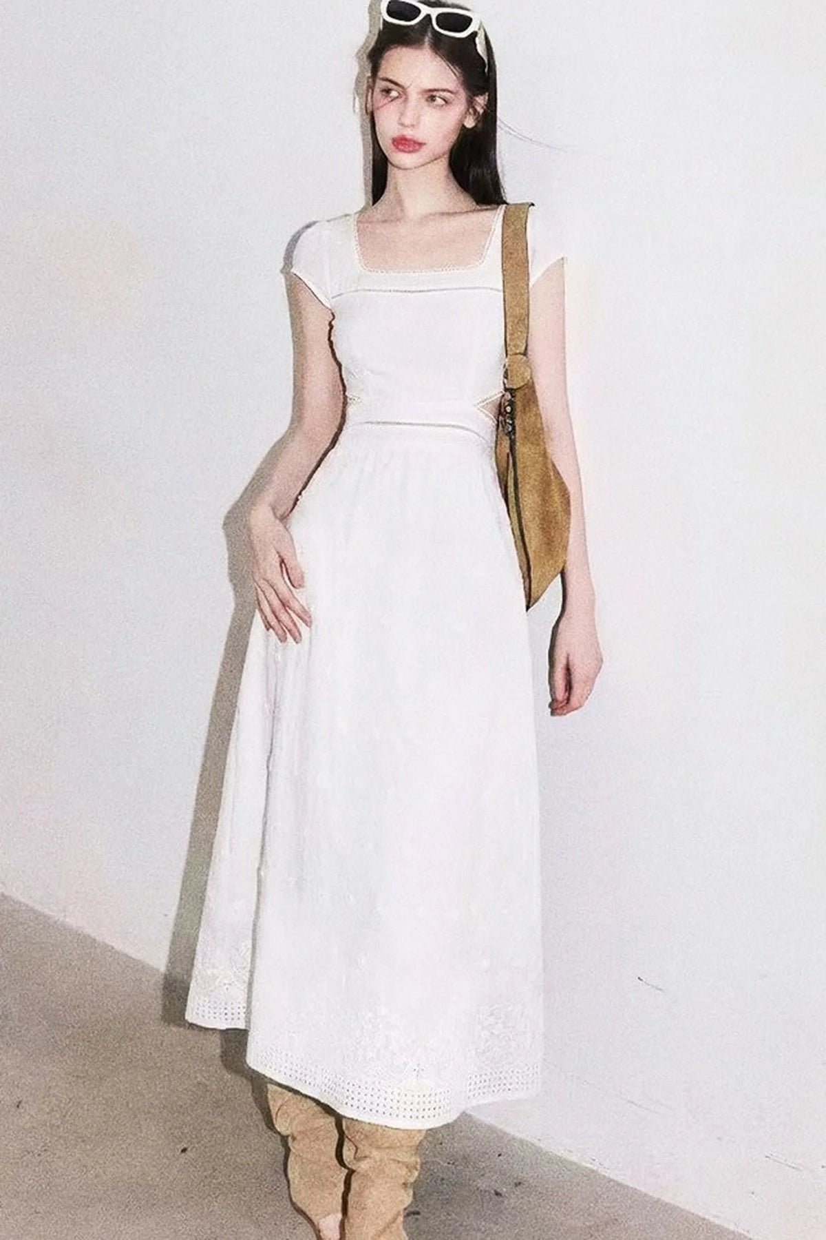 Embroidered Jacquard Lace Dress