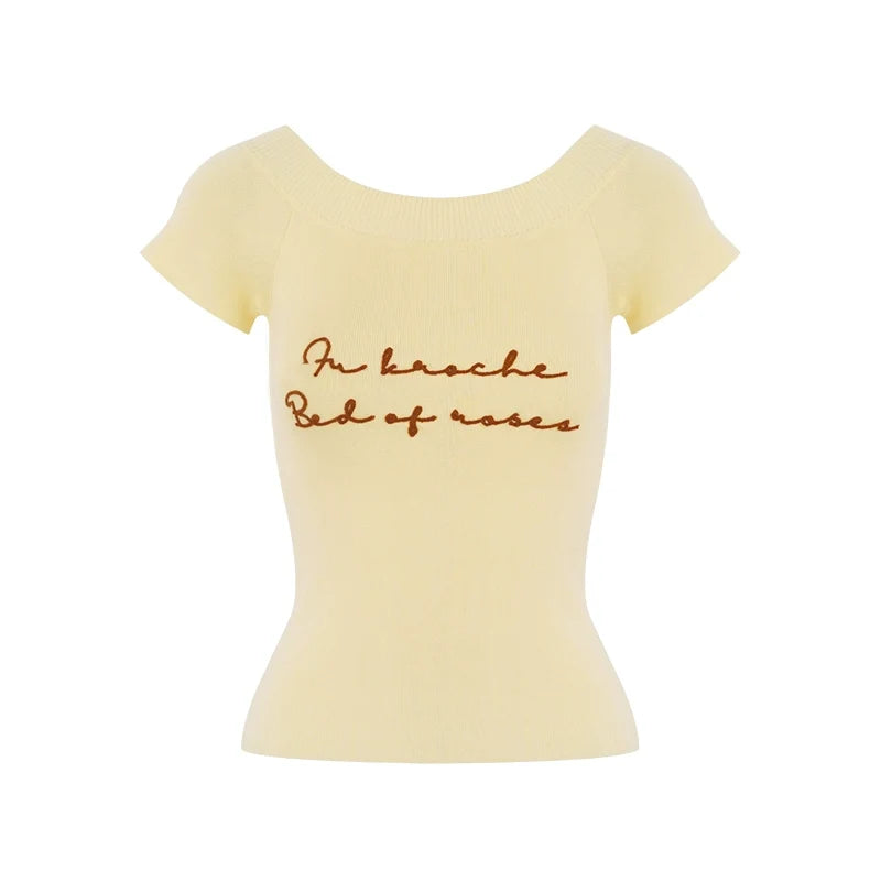 Embroidered Knit Tee