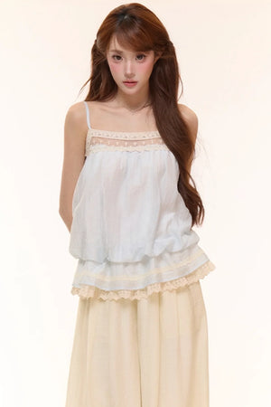Embroidered Lace Balloon Pants Set-Up