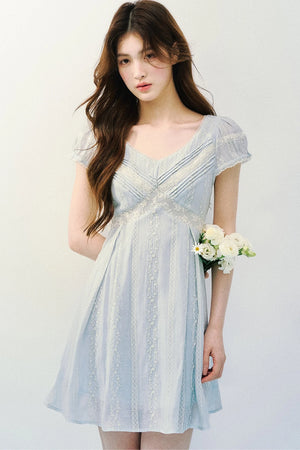 Embroidered Lace Retro Dress
