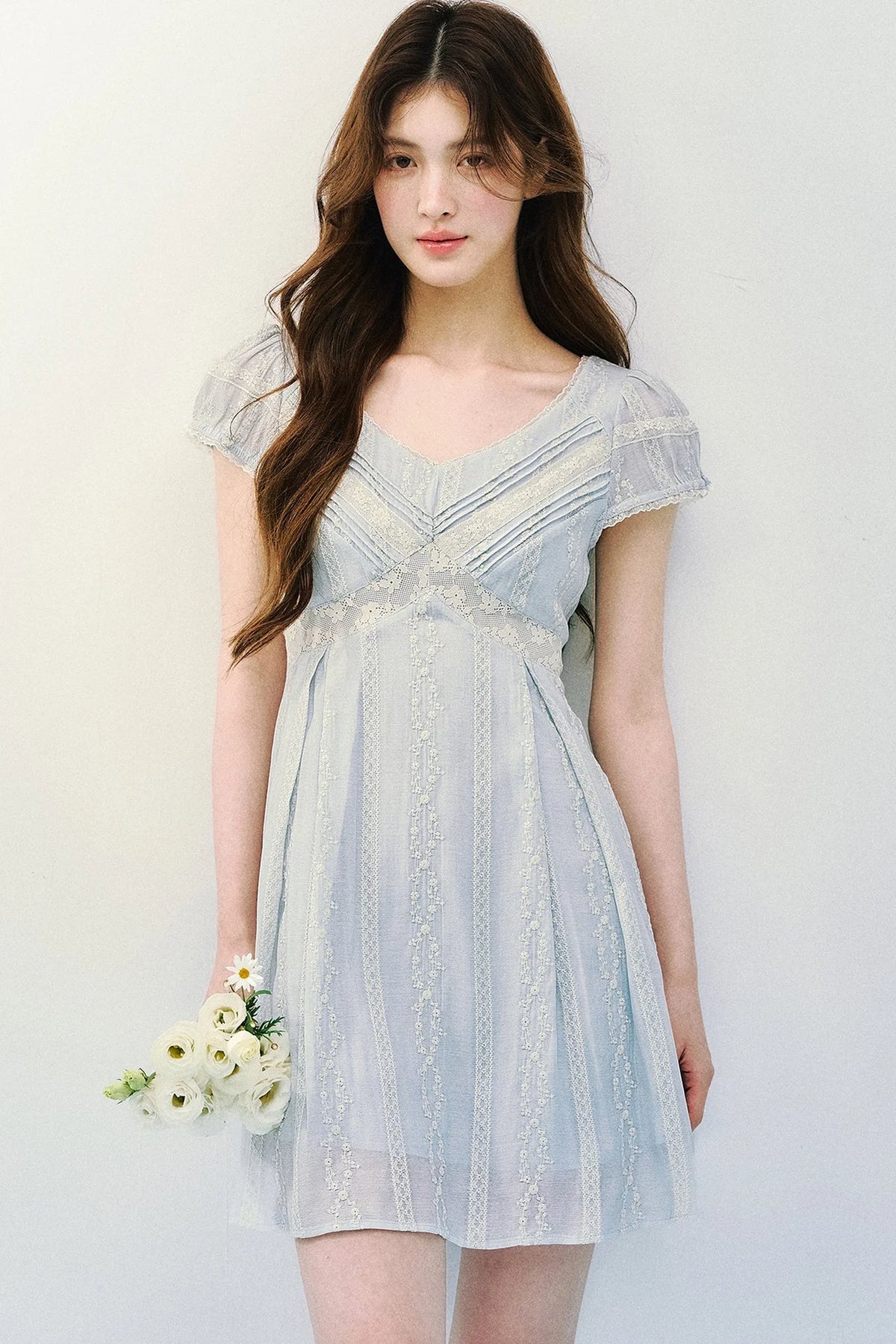 Embroidered Lace Retro Dress