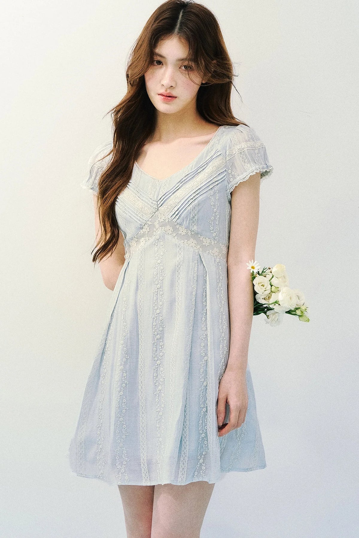 Embroidered Lace Retro Dress