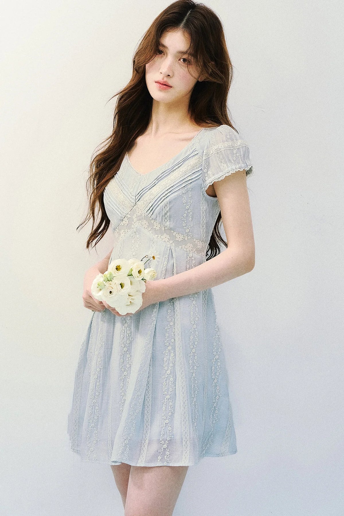 Embroidered Lace Retro Dress