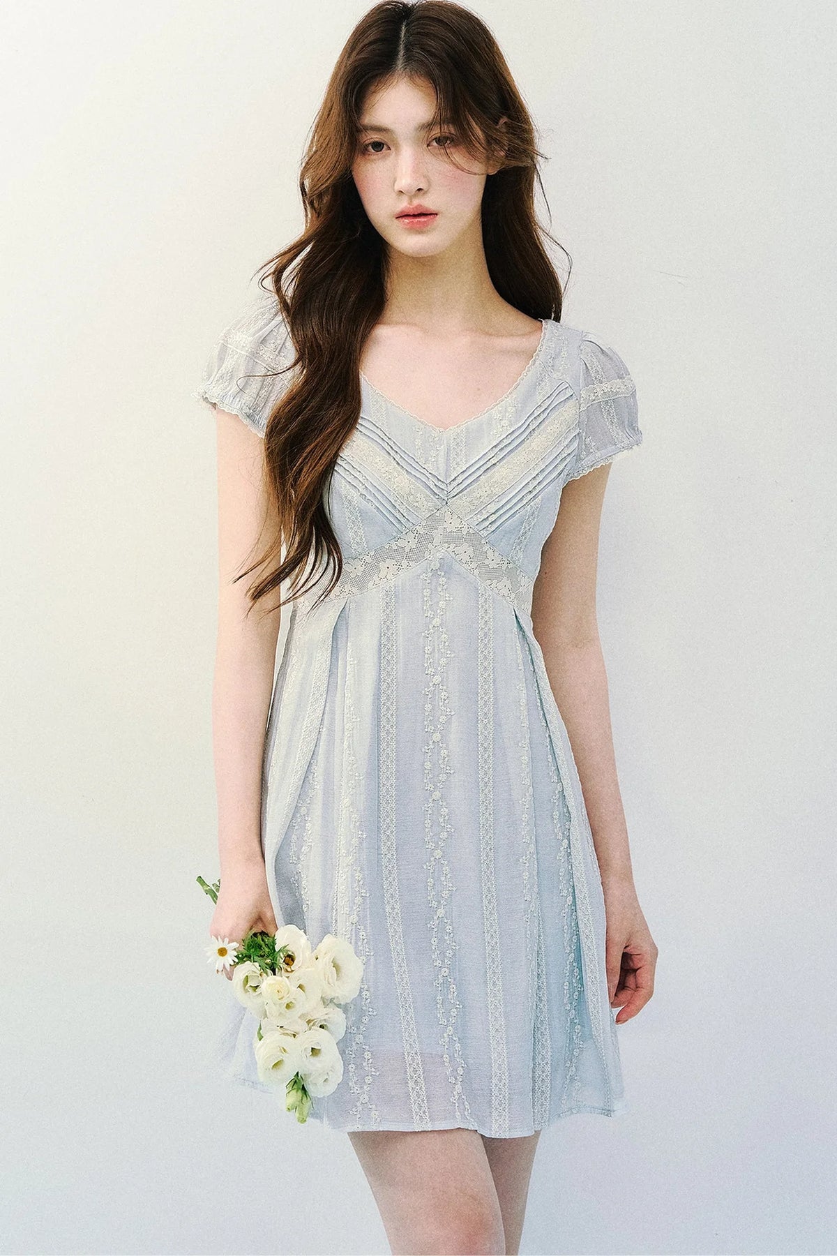Embroidered Lace Retro Dress
