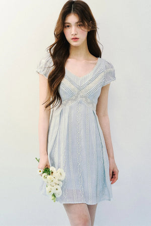 Embroidered Lace Retro Dress