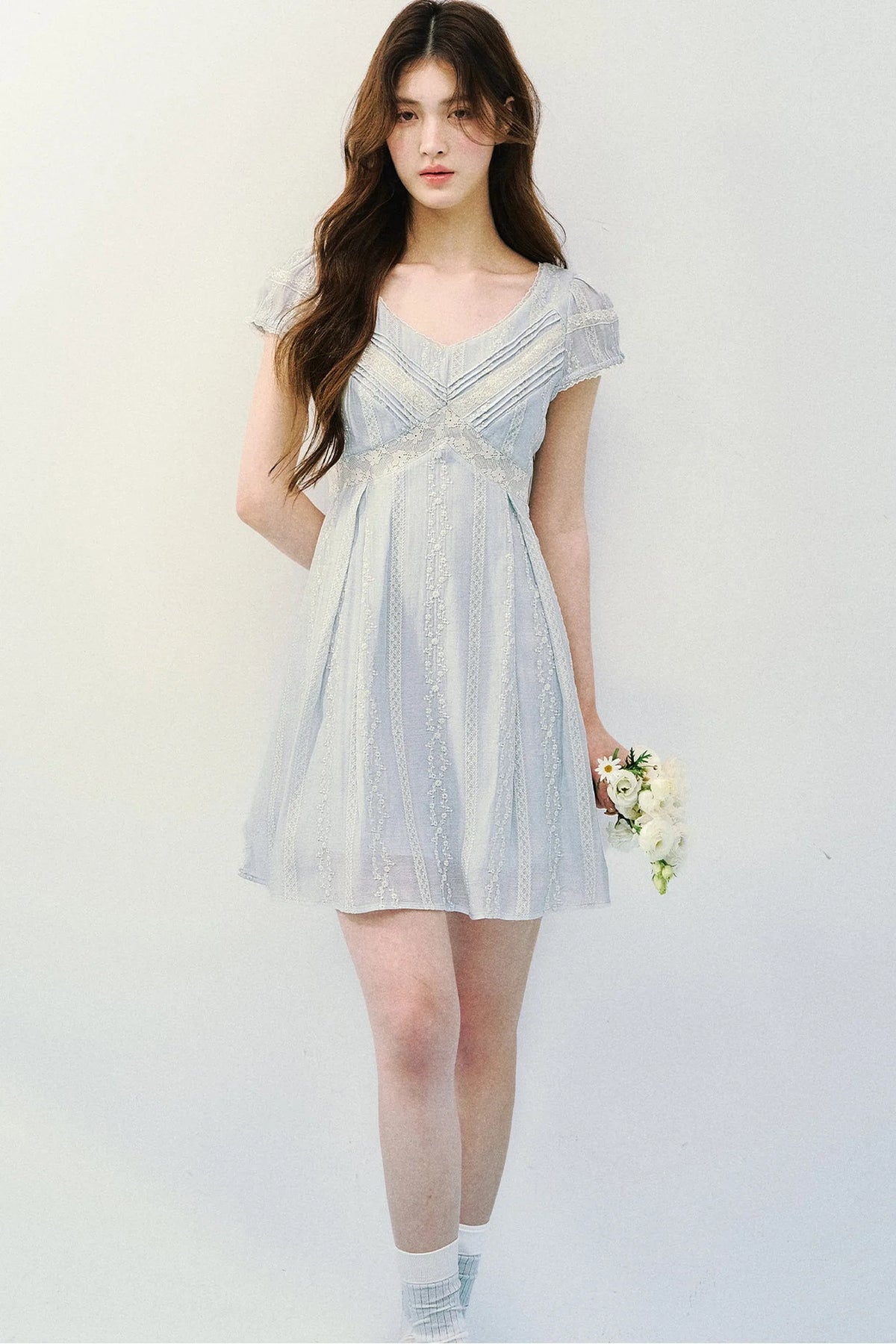 Embroidered Lace Retro Dress