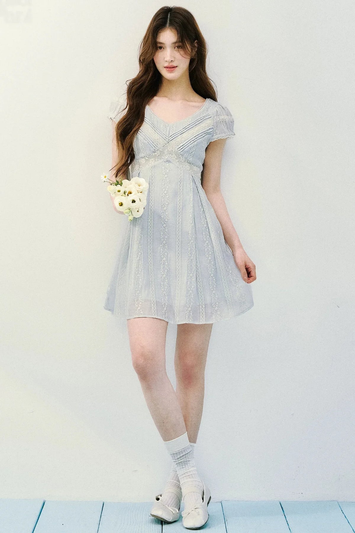 Embroidered Lace Retro Dress