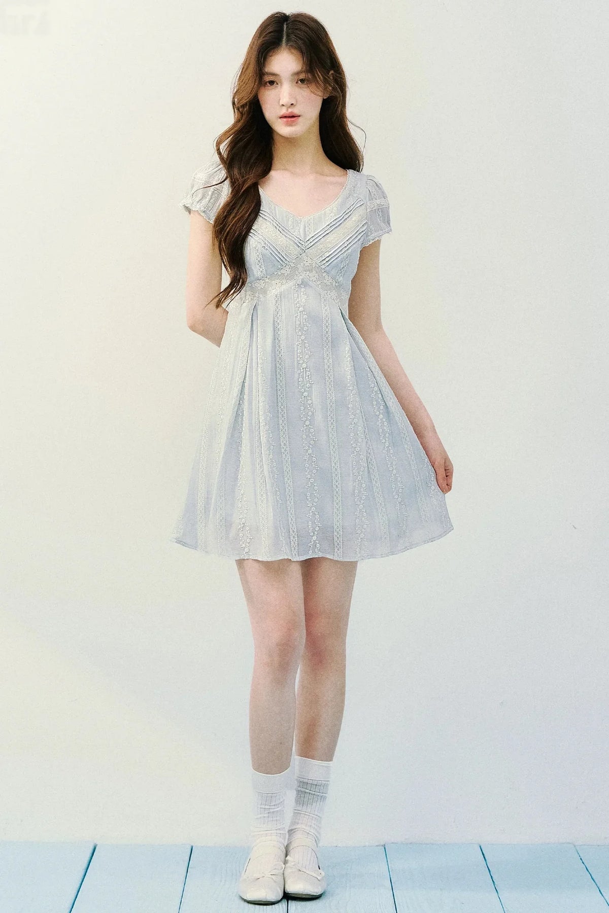 Embroidered Lace Retro Dress