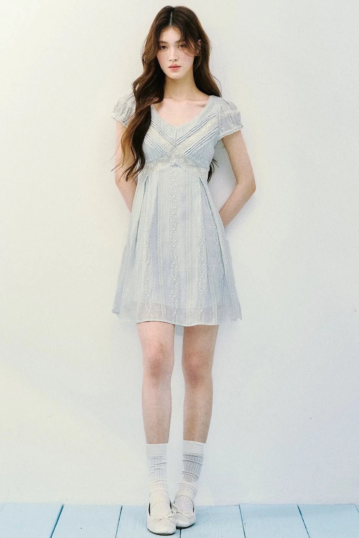 Embroidered Lace Retro Dress
