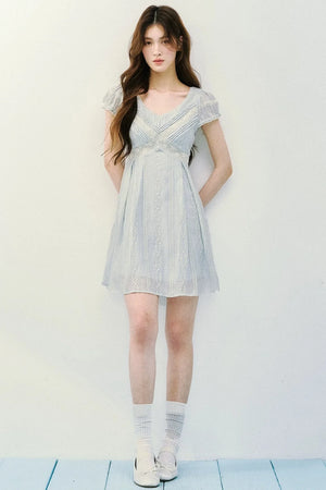 Embroidered Lace Retro Dress